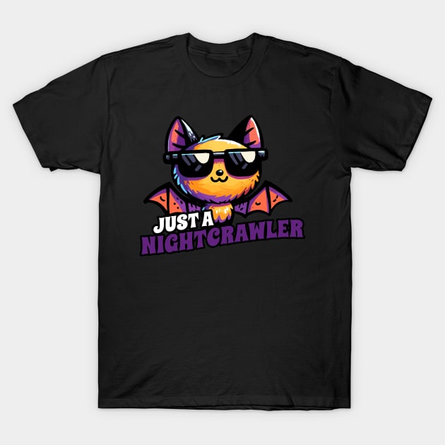 Just a Nightcrawler Nightlife Bat T-Shirt by DoodleDashDesigns